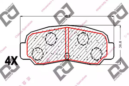 Комплект тормозных колодок DJ PARTS BP1780